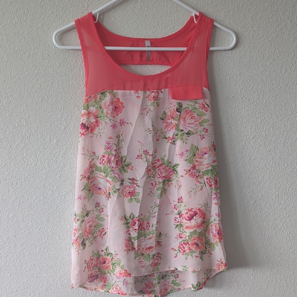 Floral Sleeveless Top - Pink